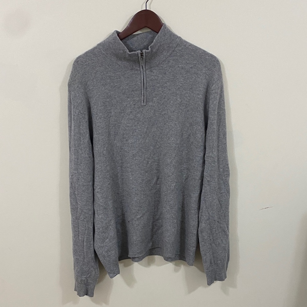 Bloomingdale's Men's Charcoal Zip-Up Sweater